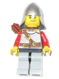 LEGO Minifigure-Kingdoms - Lion Knight Scale Mail with Chest Strap and Belt, Helmet with Neck Protector, Quiver, Smirk and Stubble Beard-Castle / Kingdoms-CAS451-Creative Brick Builders